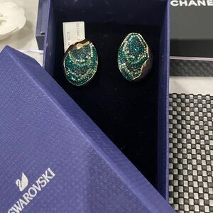 Swarovski Teal Crystal Earrings